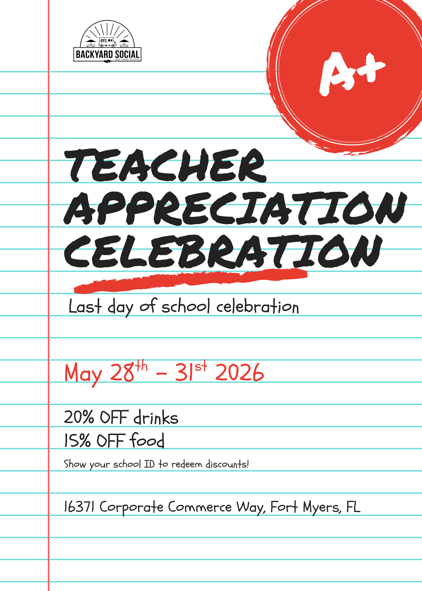 teacher appreciation flyer