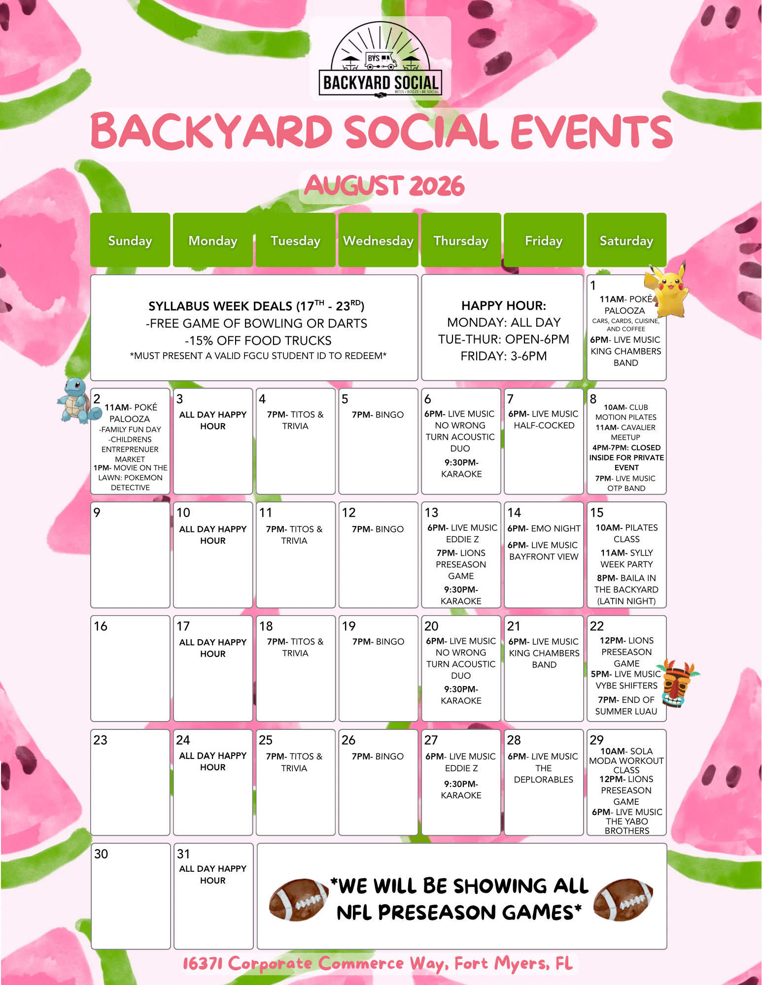 august calender