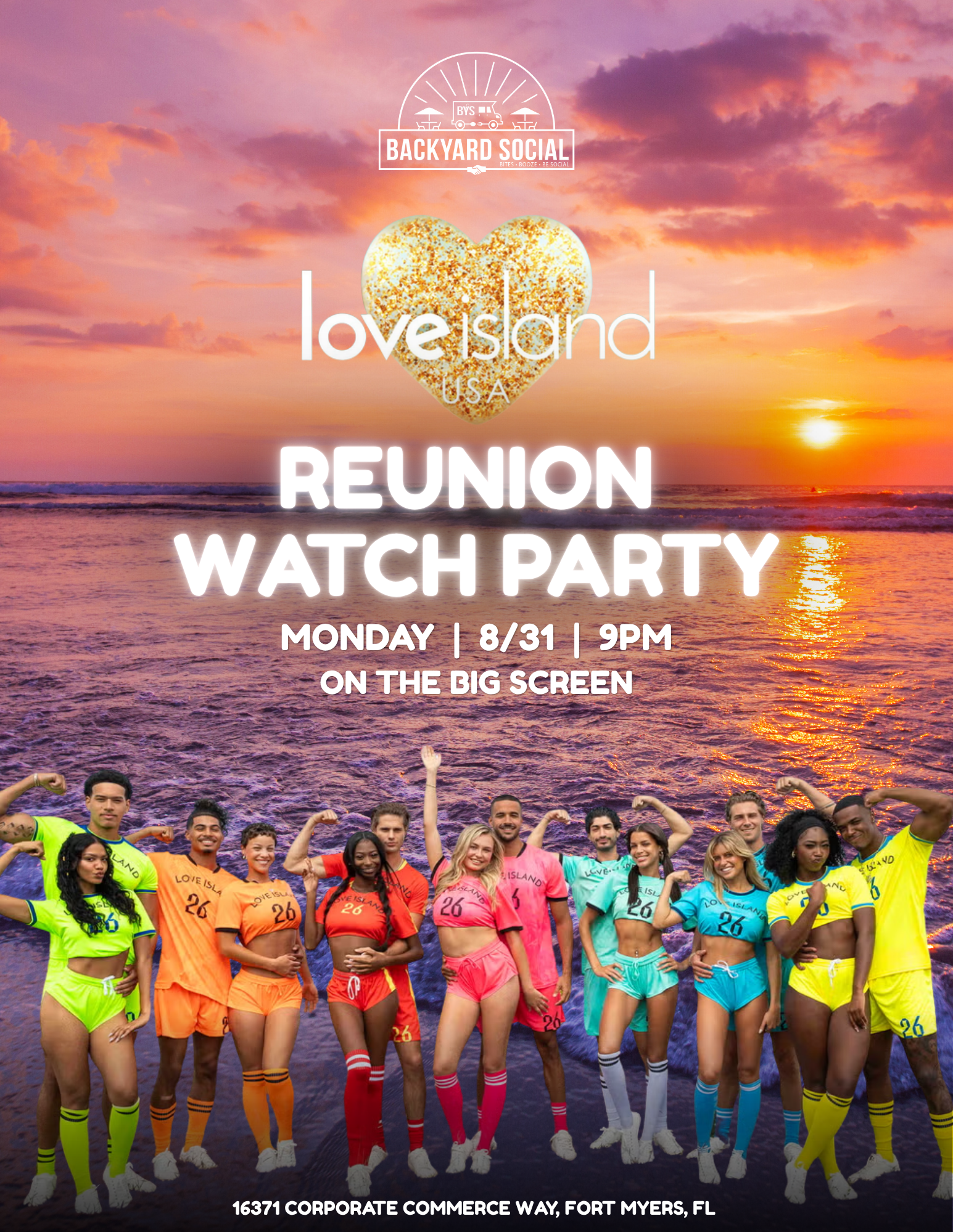 love island REUNION flyer