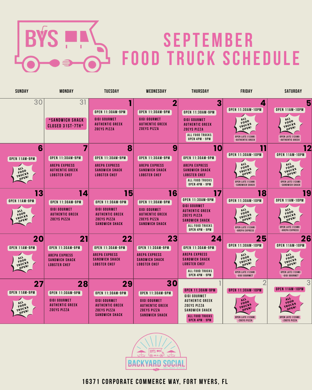 september food truck schedule