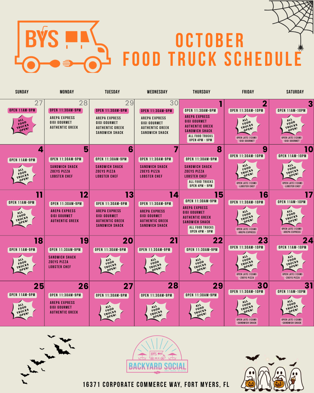 october food truck schedule